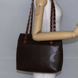 Salvatore Ferragamo Shoulder Bag Leather Brown Auth